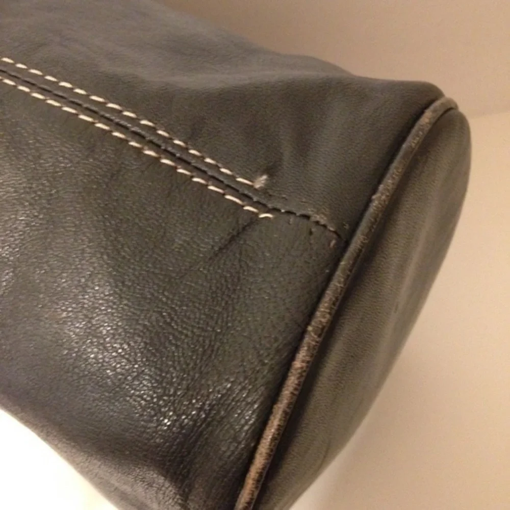 Michael Kors black leather tote bag